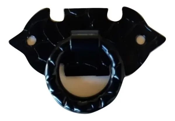4 Tiradores Manija Horizontal Con Argolla En Negro 6,5cm